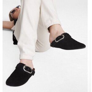 Rag & Bone Asley Suede slides, Black, SIze 38
